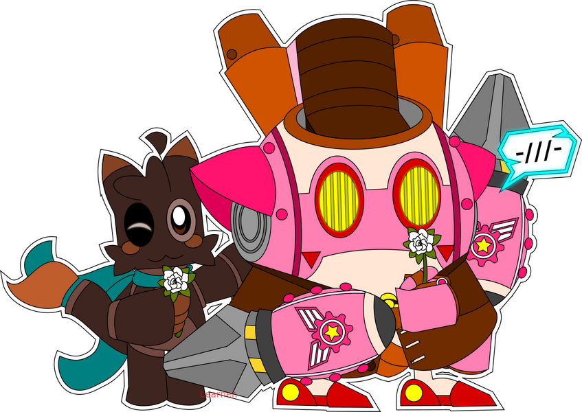 OC (on the left) by autumnleafdraws on Discord